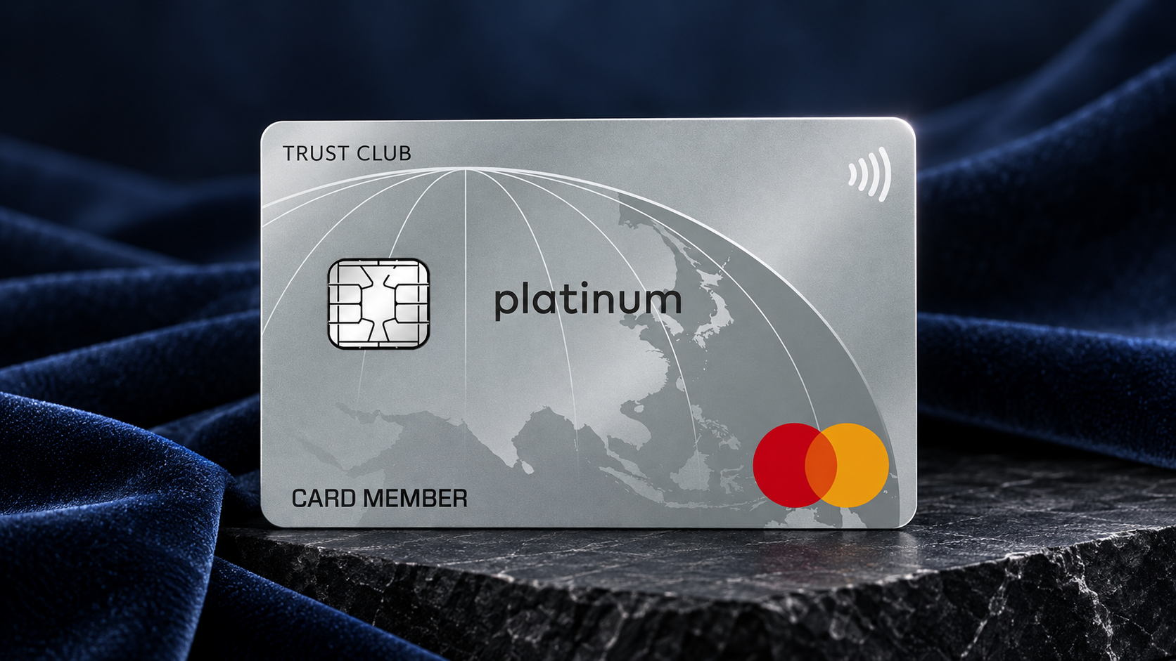 TRUST CLUB プラチナマスターカードの銀色の券面